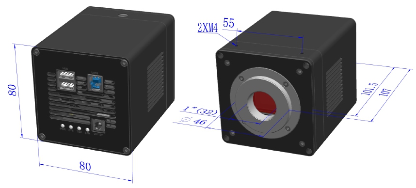 MTR3CMOS相机外形尺寸